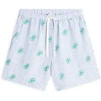 Tommy Hilfiger Dames Broeken Swimshop Linen Short - Lichtblauw - Maat XS