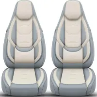 BREMER SITZBEZÜGE Premium Camper stoelhoezen voor Hobby Maxia Van H3 in Grijs/Beige (2 losse stoelen)