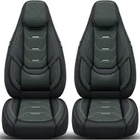 BREMER SITZBEZÜGE Premium Camper stoelhoezen voor Clever Vans Celebration H13 in Zwart/Olijfgroen (2 losse stoelen)