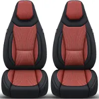 BREMER SITZBEZÜGE Autostoelhoezen voor Toyota Avensis Bj 1998-02 – Stoelhoezen voor bestuurder en passagier in Zwart/Wijnrood