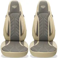 BREMER SITZBEZÜGE Autostoelhoezen voor Toyota Proace Bj 2013-16 – Stoelhoezen voor bestuurder en passagier in Beige/Grijs
