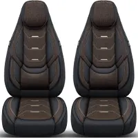 BREMER SITZBEZÜGE Autostoelhoezen voor Nissan NP300 Navara Bj 2005-15 – Stoelhoezen voor bestuurder en passagier in Zwart/Bruin