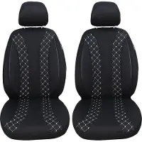 BREMER SITZBEZÜGE Autostoelhoezen voor Renault Megane BJ 2008-16 – Stoelhoezen voor bestuurder en passagier in Zwart/Wit
