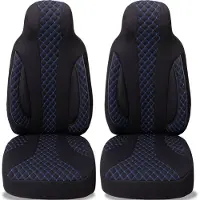 BREMER SITZBEZÜGE Autostoelhoezen voor Peugeot Bipper Tepee BJ 2008-14 – Stoelhoezen voor bestuurder en passagier in Zwart/Blauw
