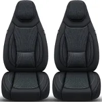 BREMER SITZBEZÜGE Premium Camper stoelhoezen voor Hobby C4 in Schwarz/Anthrazit (2 losse stoelen)