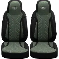 BREMER SITZBEZÜGE Autostoelhoezen voor Audi Q5 BJ 2008-16 – Stoelhoezen voor bestuurder en passagier in Zwart/Olijfgroen