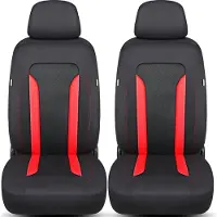 BREMER SITZBEZÜGE Autostoelhoezen voor Seat Ibiza BJ 2008-17 – Stoelhoezen voor bestuurder en passagier in Zwart/Rood