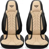 BREMER SITZBEZÜGE Autostoelhoezen voor Skoda Fabia Bj 1999-07 – Stoelhoezen voor bestuurder en passagier in Zwart/Beige