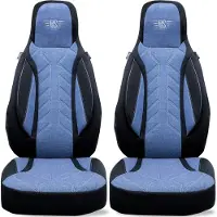 BREMER SITZBEZÜGE Autostoelhoezen voor Isuzu D-Max BJ 2007-12 – Stoelhoezen voor bestuurder en passagier in Zwart/Blauw