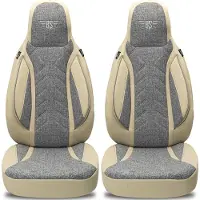 BREMER SITZBEZÜGE Autostoelhoezen voor Renault Megane BJ vanaf 2021 – Stoelhoezen voor bestuurder en passagier in Grijs/Beige