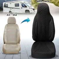 BREMER SITZBEZÜGE Premium Camper stoelhoezen voor Fiat WPL404 in Zwart (2 losse stoelen)
