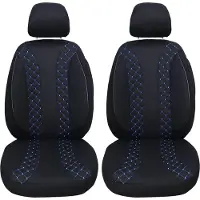 BREMER SITZBEZÜGE Autostoelhoezen voor Iveco Daily BJ 2011-14 – Stoelhoezen voor bestuurder en passagier in Zwart/Blauw