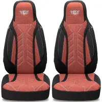 BREMER SITZBEZÜGE Premium Camper stoelhoezen voor Adria Twin Axess Supreme Plus Sports PLKT202 in Zwart/Rood (2 losse stoelen)