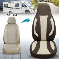 BREMER SITZBEZÜGE Premium Camper stoelhoezen voor ERIBA WPL411 in Bruin/Beige (2 losse stoelen)