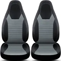 BREMER SITZBEZÜGE Premium Camper stoelhoezen voor Clever Vans Duo HW1 in Zwart/Donkergrijs (2 losse stoelen)
