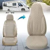 BREMER SITZBEZÜGE Premium Camper stoelhoezen voor Pössl WPL405 in Beige (2 losse stoelen)