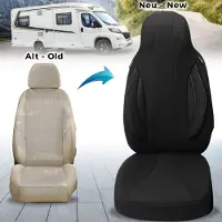 BREMER SITZBEZÜGE Premium Camper stoelhoezen voor Ford WPL403 in Zwart (2 losse stoelen)