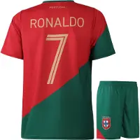 Kingdo Portugal voetbalshirt set, Ronaldo, thuiskleur - voor kinderen en volwassenen - model 104