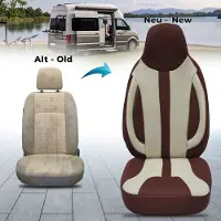 BREMER SITZBEZÜGE Premium Camper stoelhoezen voor Malibu WPL412 in Bruin/Beige (2 losse stoelen)