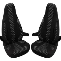 BREMER SITZBEZÜGE Premium Camper stoelhoezen voor Bürstner WPL408 in Zwart/Wit (2 losse stoelen)