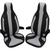 BREMER SITZBEZÜGE Premium Camper stoelhoezen voor Carado WPL401 in Zwart/Grijs (2 losse stoelen)