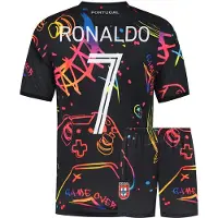 Kingdo Ronaldo Portugal Voetbaltenue - Gaming - Voetbal Tenue Kinderen - Shirt en Broekje - Jongens en Meisjes - Volwassenen - Heren en Dames - Maat 128