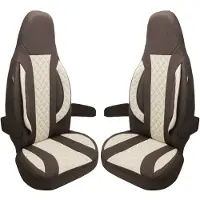 BREMER SITZBEZÜGE Premium Camper stoelhoezen voor Carado WPL411 in Bruin/Beige (2 losse stoelen)