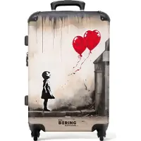 NoBoringSuitcases.com - Koffer groot - Rolkoffer lichtgewicht - Meisje met ballonnen - Reiskoffer met 4 wielen - Grote trolley XL - 20 kg bagage