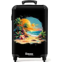NoBoringSuitcases.com - Handbagage koffer lichtgewicht - Reiskoffer trolley - Exotische muurschildering - Rolkoffer met wieltjes - Past binnen 55x40x20 en 55x35x25