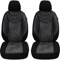 BREMER SITZBEZÜGE Autostoelhoezen voor bestuurders- en passagiersstoel geschikt voor Mercedes E-Klasse Bj 2002-09 – Zwart/Grijs