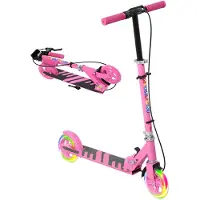 AIYAPLAY -Kinderscooter-Kunststoff, Metall-73L x 36B x 73-89H cm-Rosa