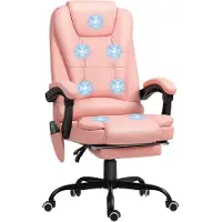 Vinsetto -Massagestuhl-Kunstleder, Schaumstoff-67B x 67T x 111-121H cm-Rosa