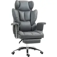 HOMCOM bureaustoel met verstelbare rugleuning, ergonomische bureaustoel, draaistoel