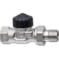 Heimeier radiatorafsluiter recht 1/2 inch Vernikkeld