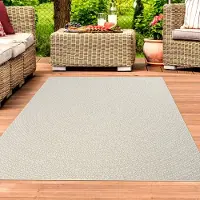 Teppichhome24 Buitenkleed, terraskleed met cirkelpatroon, duurzaam en lichtgewicht – beige-bruin, afmetingen: 140 x 200 cm