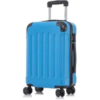 YONSLY Handbagage Koffer - 76 x 49 x 29 cm - 98 L - TSA Slot - 360° Draaibare Wielen - Grote Trolley - Blauw