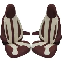 BREMER SITZBEZÜGE Premium Camper stoelhoezen voor Chausson WPL412 in Bruin/Beige (2 losse stoelen)