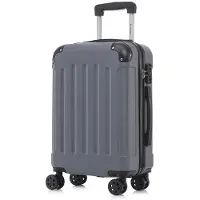 YONSLY Handbagage Koffer - 76 x 49 x 29 cm - 98 L - TSA Slot - 360° Draaibare Wielen - Grote Trolley - Grijs