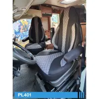 BREMER SITZBEZÜGE BREMER Zitkussens op maat, pilotenstoelen, beschermhoezen, stoelhoezen, compatibel met campers, Hymer, Ducato, bestuurders- en passagiersstoelen, WPL401 beschermhoes set in zwart/grijs