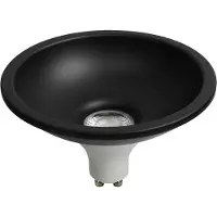 NCC-Licht LED-lamp, diep reflecterende reflector, wit, 4,9W, GU10, 550lm, warmwit, 3000K, 36° + ring, zwart, ES111