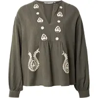 ONLY Blouse 'ONLMoon' crème / olijfgroen