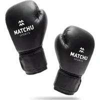Matchu Sports Bokshandschoenen 14 oz - 2 Stuks - Zwart - Sterk kunstleer