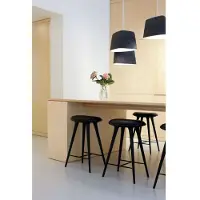 MATER High Stool Kruk 69 Cm Zwart Gebeitst - Barkrukken Beuken Black Leather - 01014
