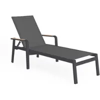 Suns Tutti ligbed verstelbaar aluminium teak armleuning 2 stuks