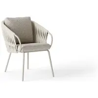 Suns Dolce dining tuinstoel stahl/rope camel sand/seashell bouclé misty rope 2 stuks