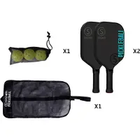 Sporti France Outdoor Wood Pickleball Set Zwart