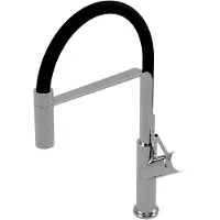 Omnires Vita - Keukenkraan met flexibele arm, chroom/mat zwart VI6350BLCR