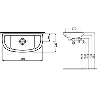 Kukko Ronda Wastafel 50X22Cm Wi - HWB5000