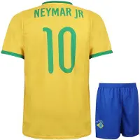 Kingdo Neymar Brazilie Voetbaltenue - Voetbal Tenue Kinderen - Shirt en Broekje - Jongens en Meisjes - Volwassenen - Heren en Dames - Maat 152