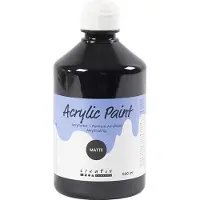 Packlinq Acrylverf Mat, zwart, 500 ml/ 1 fles